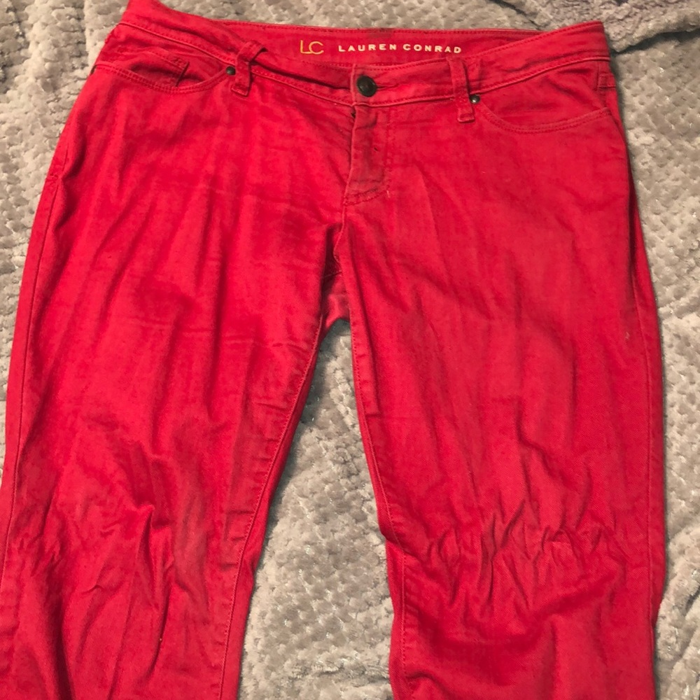 LC Lauren Conrad red denim jeans